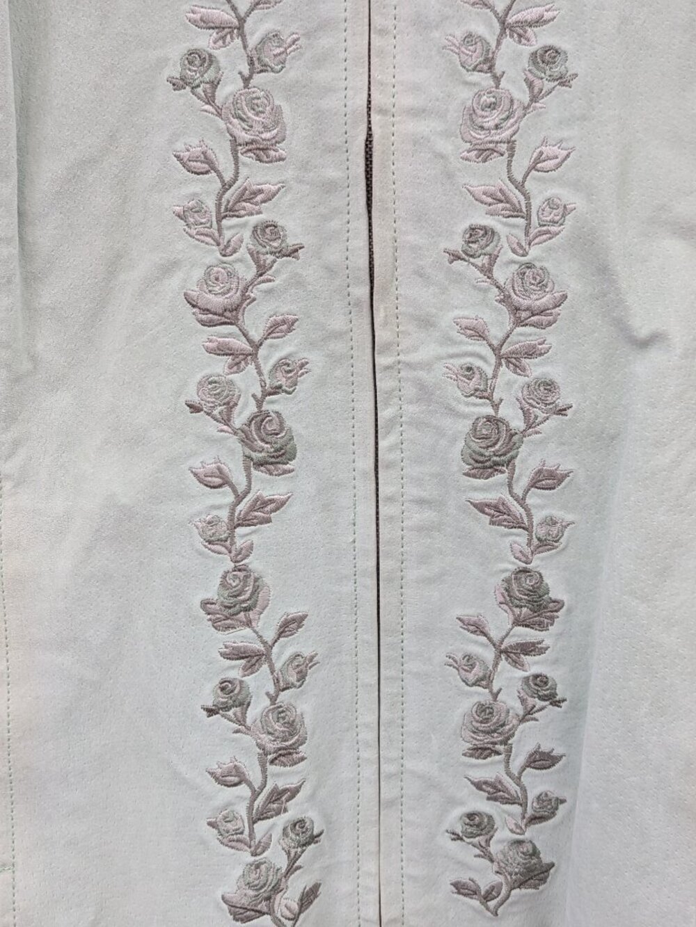 Northern Reflections Mint Green Embroidered Suede Leather Jacket Cottagecore XL - Picture 5 of 10